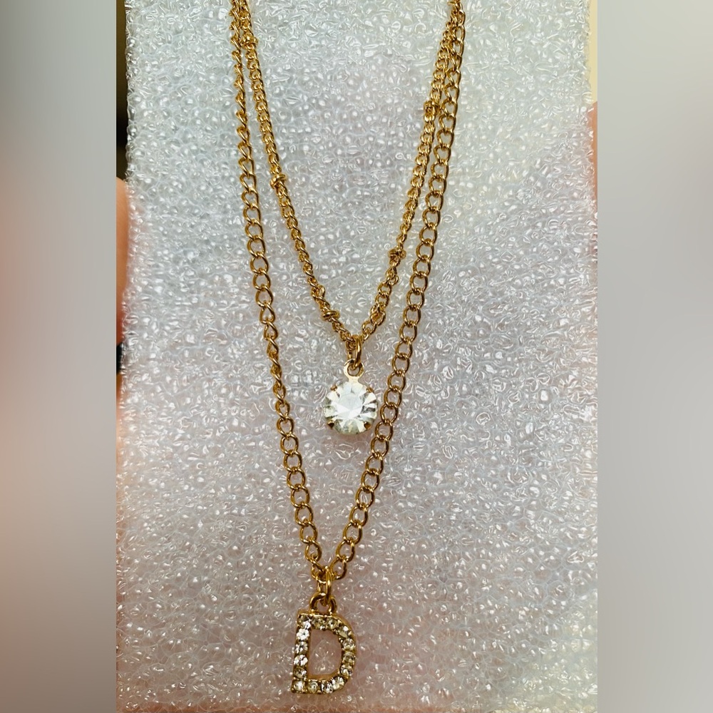 Layered D necklace